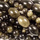 Natural Golden Black Obsidian Loose Beads - Faceted Round 8mm For Jewelry Making (25+ Pieces)
