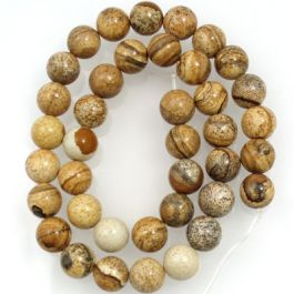 UK Semi Precious and Gemstone Beads Picture Jasper 10mm Round Beads