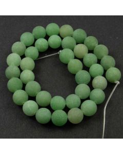 Green Aventurine 10mm FROSTED Round Beads