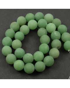 Green Aventurine 12mm FROSTED Round Beads