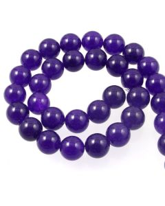 Purple Jade (dyed) 12mm Round Beads