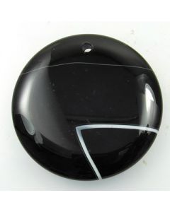 Banded Black Agate Pendant Bead