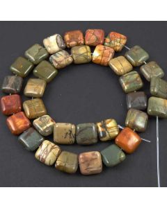 Red Creek Jasper 12mm Square Beads