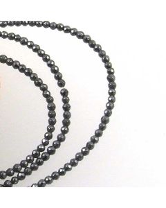 Hematite FACETED 2mm Round Beads