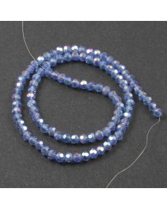 Blue AB  Faceted Glass Beads 4mm Round