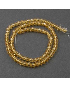 Golden Champagne Faceted Glass Beads 4mm Round