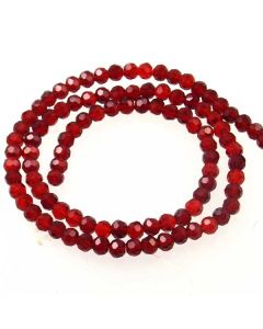 Deep Red Faceted Glass Beads 4mm Round