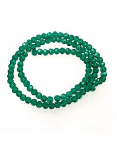 Emerald Green Faceted Glass Beads 4mm Round