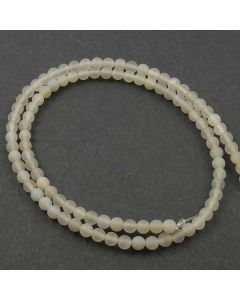 Light Grey Agate 4mm FROSTED Round Beads