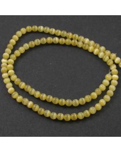 Cats Eye Beads - 4mm Mustard Yellow