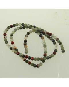 African Bloodstone (Seftonite) 3.5-4mm Round Beads