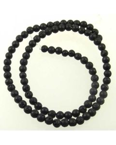 Lava Stone (Black) 4mm (Approx) Round Beads 2