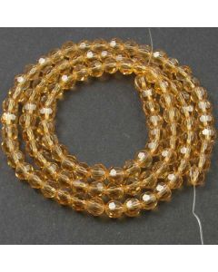 Golden Champagne Faceted Glass Beads 6mm Round