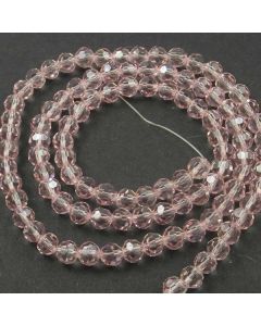 Pink Faceted Glass Beads 6mm Round