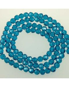 Apatite Blue  Faceted Glass Beads 6mm ROUND (approx 100 beads)