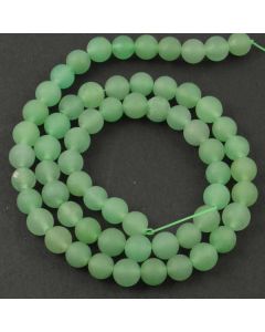 Green Aventurine 6mm FROSTED Round Beads