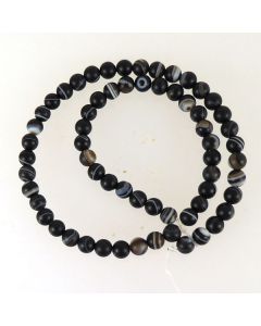 Frosted Black Agate Beads