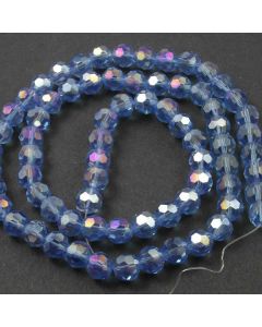 Blue AB  Faceted Glass Beads 8mm Round