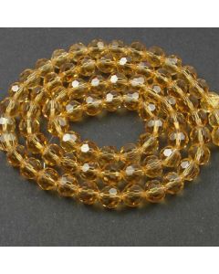 Golden Champagne Faceted Glass Beads 8mm Round