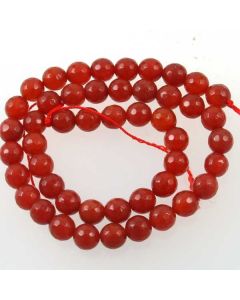 Carnelian 8mm Faceted Round Beads