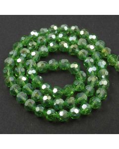 Green AB  Faceted Glass Beads 8mm Round