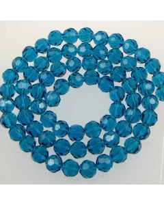 Apatite Blue  Faceted Glass Beads 8mm ROUND (approx 72 beads)