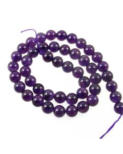 Amethyst 8mm Round Beads - darker