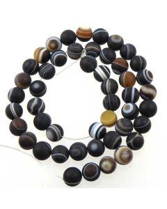 Frosted Black Agate Beads