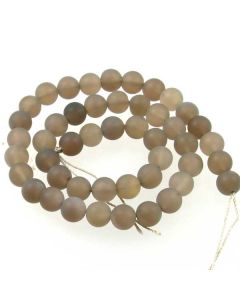 Grey Agate 8mm FROSTED Round Beads