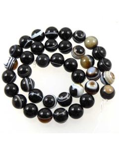 Banded Black Agate Beads