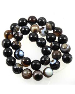 Black Agate Banded beads