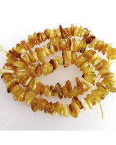amber chunky chip beads