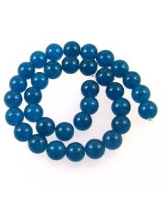 Malay Jade (Dyed Apatite Blue Quartzite) 12mm Round Beads