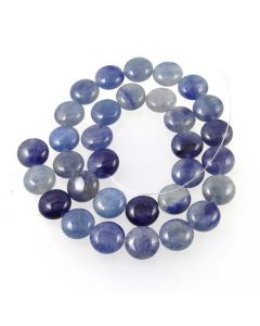 Blue Aventurine 12mm Coin Beads