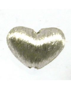 Bali Bead Brushed Silver 7x4.3x10mm Heart