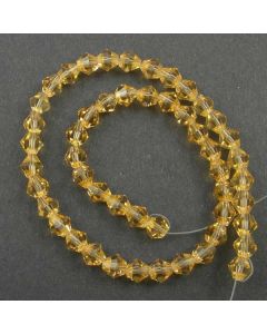 Golden Champagne Faceted Glass Beads 6mm BICONE