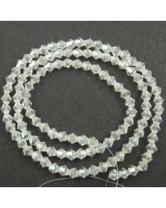 White AB  Faceted Glass Beads 4mm BICONE