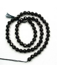 Black Onyx 6mm Faceted Round Beads
