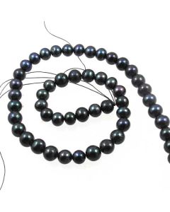 Freshwater Potato Pearl Black Peacock 7mm