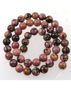 Rhodonite Black Veined 8mm Round Beads