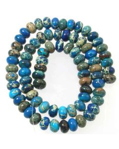 Impression Jasper (Dyed Mid Blue) 5x8mm Rondelle Beads