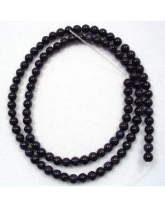 Blue Goldstone 4mm Round Beads