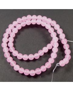 Malay Jade (Dyed Bright Pink Quartzite) 6.5mm Round Beads