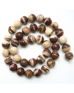 Brown Zebra Jasper 10mm Round Beads