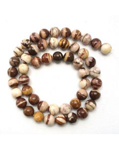 Brown Zebra Jasper 8mm Round Beads