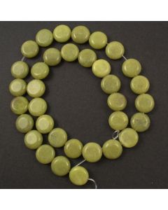 Butter Jade 12mm Coin Beads