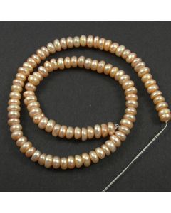 Natural Freshwater Button Pearl Peach 7mm