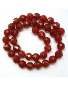 Carnelian 10mm Faceted Round Beads