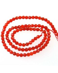 Carnelian 4mm Faceted Round Beads