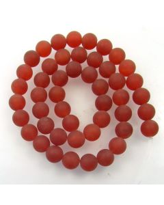 Carnelian 8mm FROSTED Round Beads